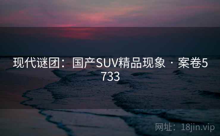 现代谜团：国产SUV精品现象 · 案卷5733