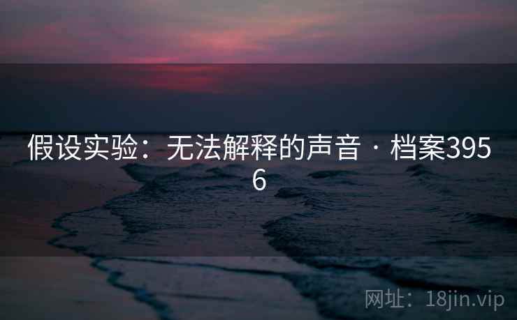 假设实验：无法解释的声音 · 档案3956