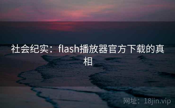 社会纪实：flash播放器官方下载的真相  第1张